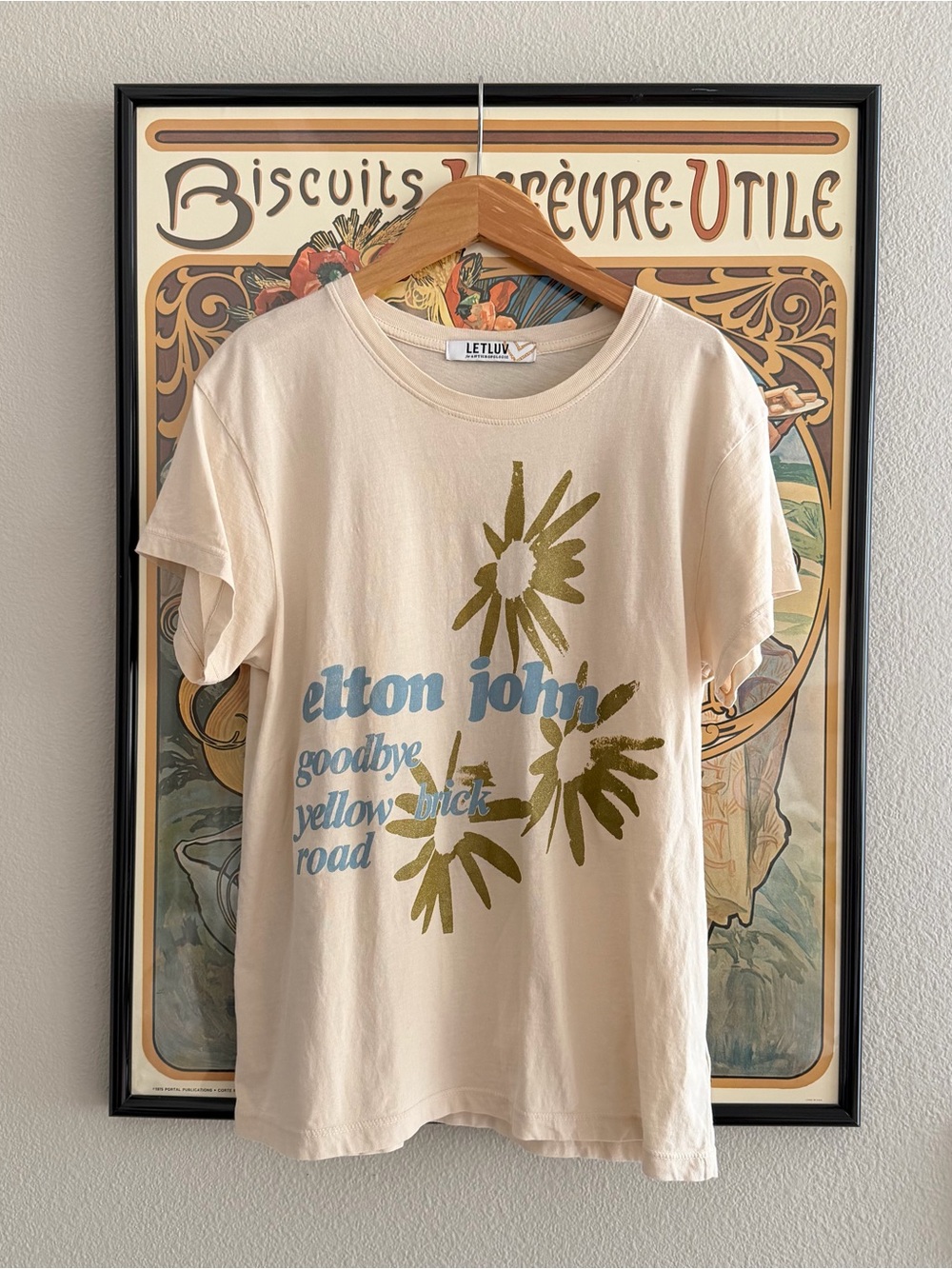 Elton John 'Goodbye Yellow Brick Road' Cream Graphic Tee - XS
